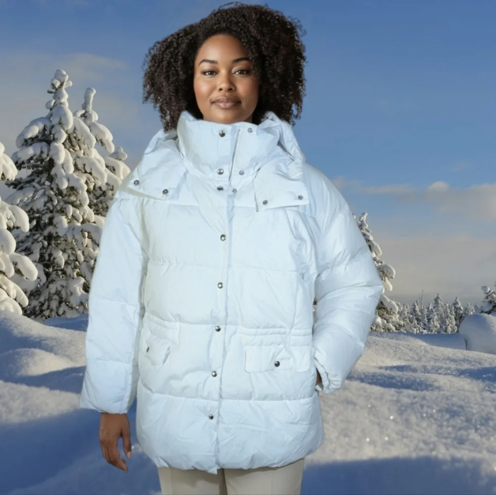 J. Crew Signature Puffer Coat Cloud Dancer Water Repellent Primaloft Warm Sz XXL